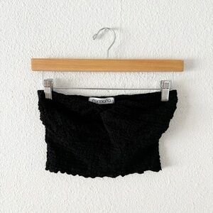 Black Textured Tube Top